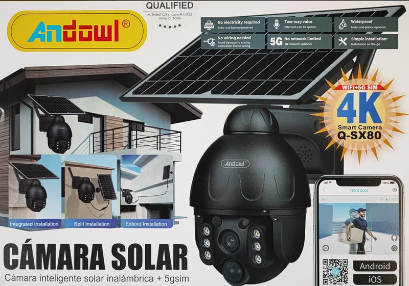 Q-SX80 Solar Powered Smart Security Camera (5G SIM card) – Car Rack